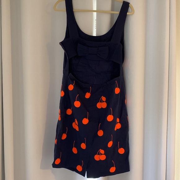 Anthropologie Leifnotes Embroidered Cherry Drop Motif Novelty Dress size 10 - Picture 4 of 6